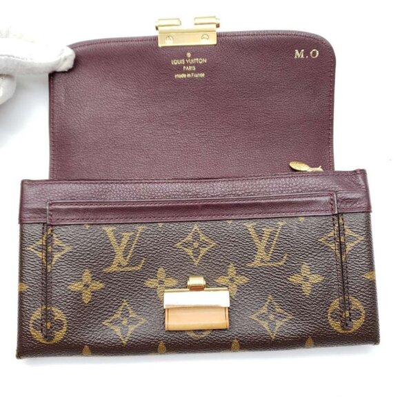 100% Authentic Louis Vuitton Brown Monogram Long Wallet - Picture 10 of 16